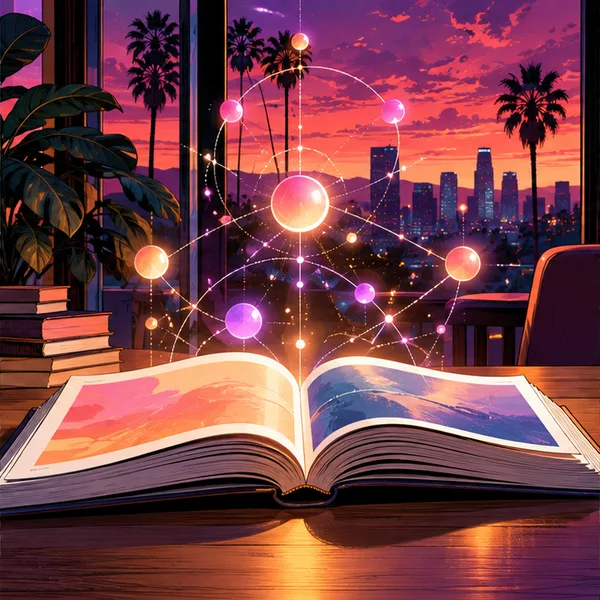 Original book-and-software concept illustration for AIBook